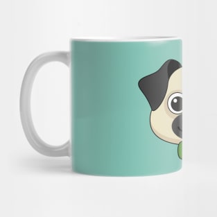 Cute Happy Pug Dog with Papillon Mug